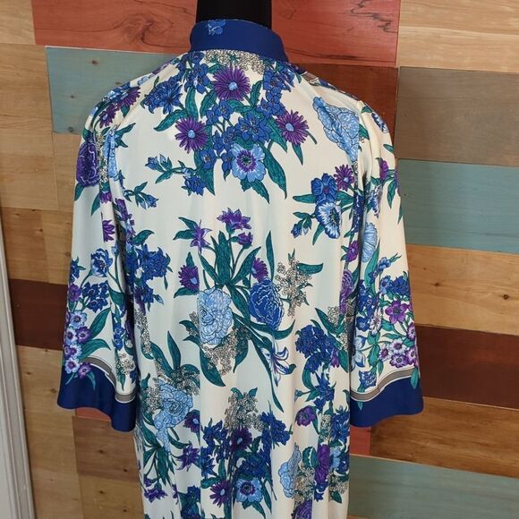 Vintage large zip up  pajama floral - Picture 4 of 7